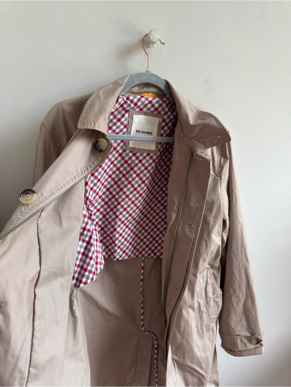 Ben Sherman Light Beige Men's Classic Harrington Jacket